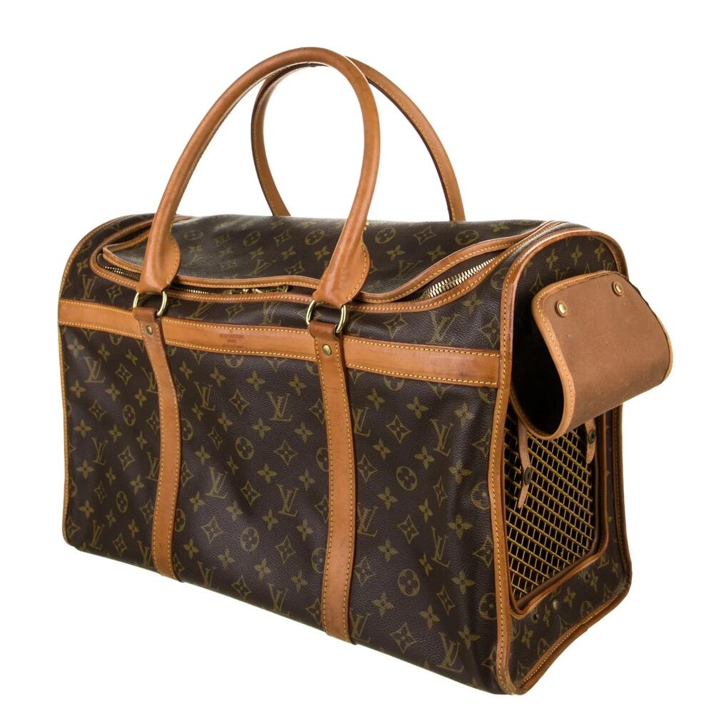 US Based Authentic Louis Vuitton Pet Dog Carrier Bag Monogram Sac Chien
